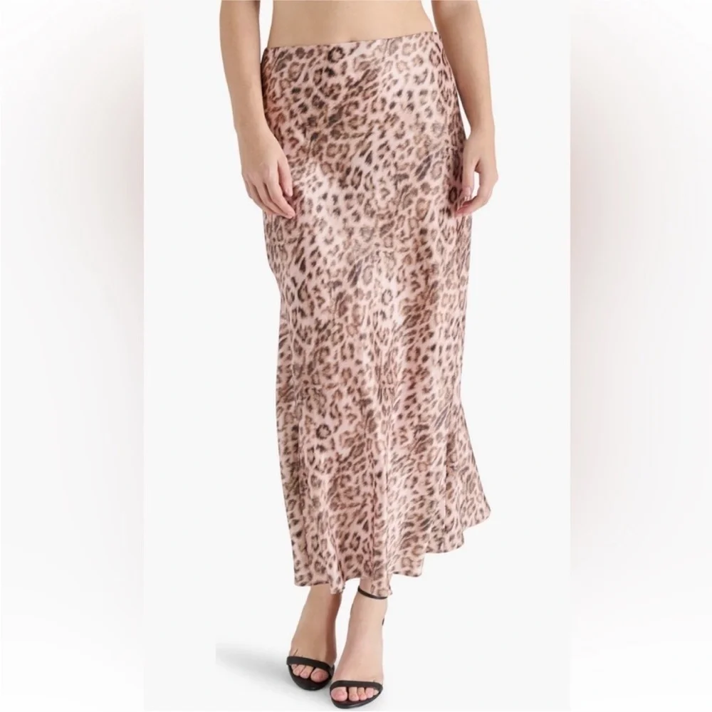 Steve Madden Satin Slip Skirt in Wild Leopard Size Small NWT